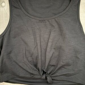 Beyond Yoga Black Sleeveless Crop Tie Front Tank Top